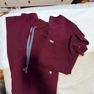 Figs Burgundy Women's Pants & Jumpsuit Set